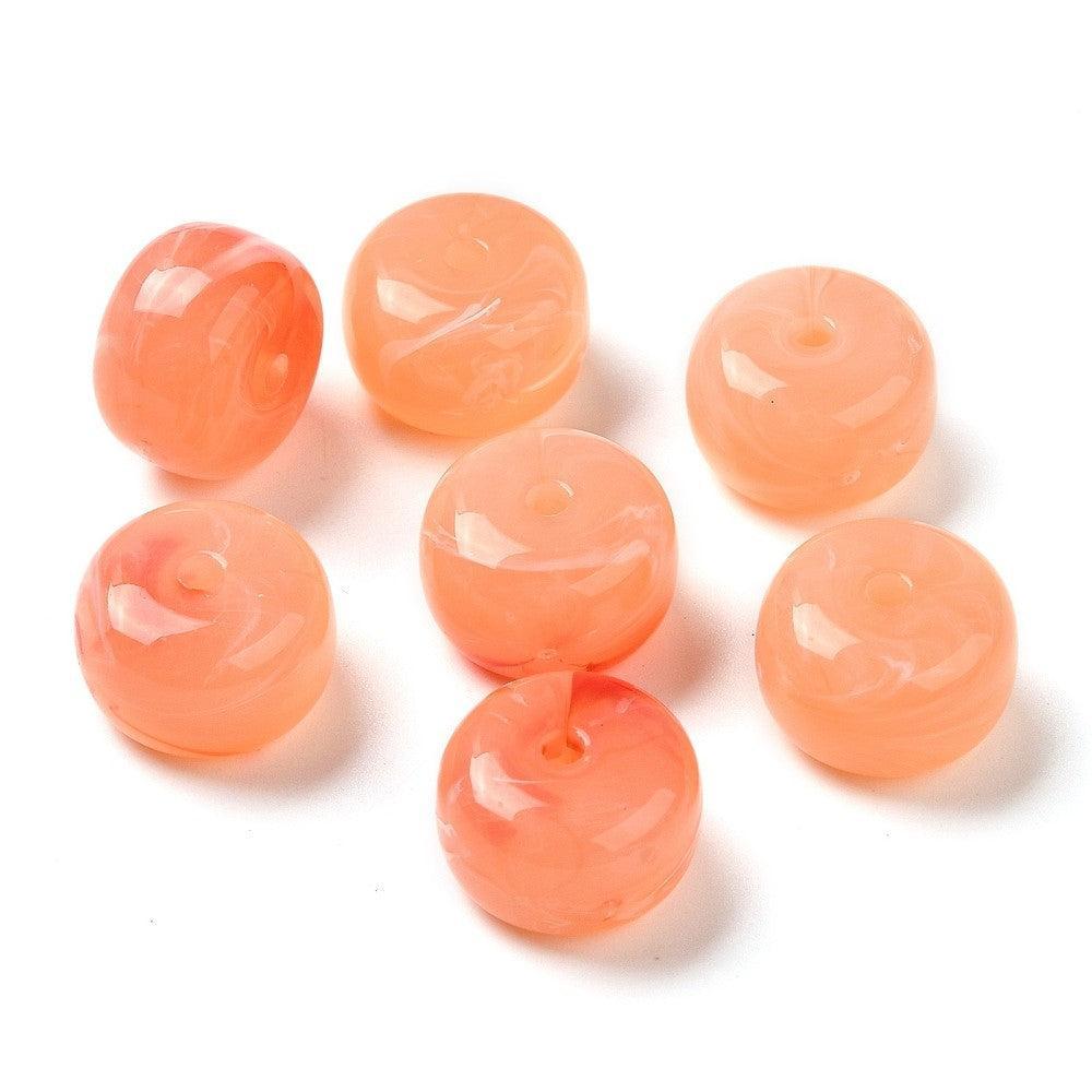 Acryl kraal rondel Peach 14mm - per stuk-Onderdelen-Kraaltjes van Renate