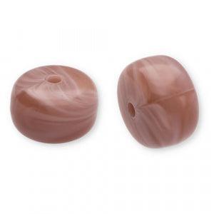 Acryl kraal rondel Taupe bruin 14x9mm - per stuk-Onderdelen-Kraaltjes van Renate