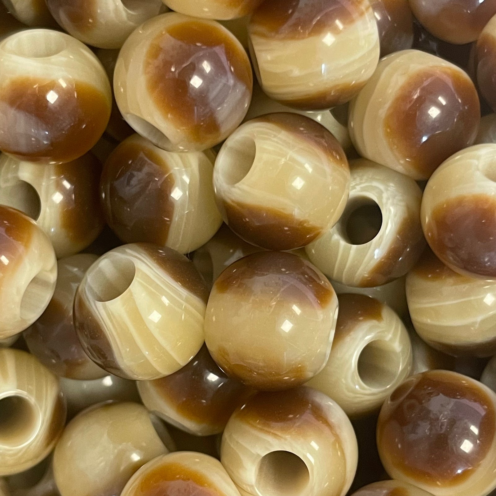 Acryl kraal saddle brown 14mm - per stuk-Kralen-Kraaltjes van Renate