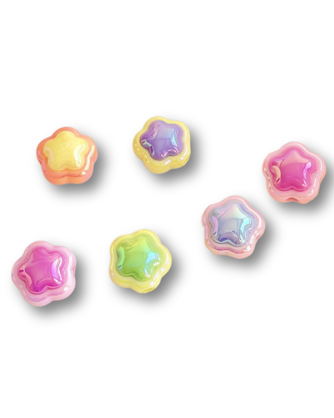 Acryl kraal ster multicolor 17mm - per 7 stuks-Kralen-Kraaltjes van Renate