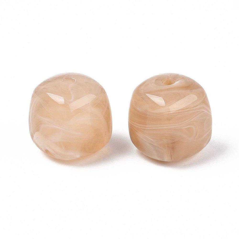 Acryl kraal vierkant Beige 17mm - per stuk-Kralen-Kraaltjes van Renate