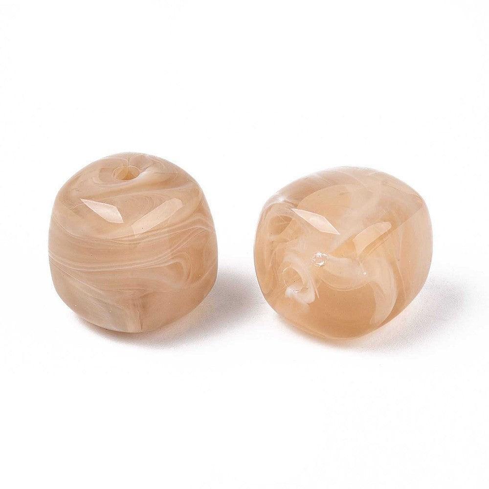 Acryl kraal vierkant Beige 17mm - per stuk-Kralen-Kraaltjes van Renate