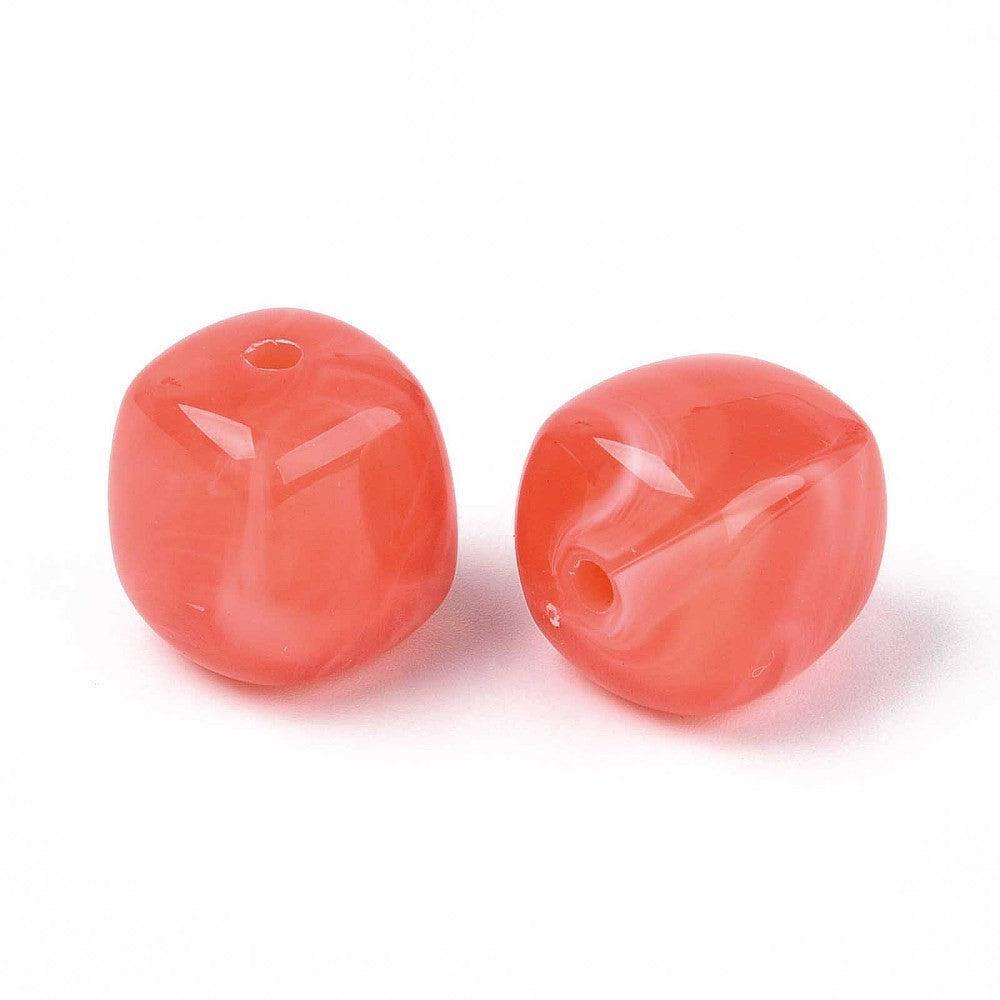 Acryl kraal vierkant Koraal 17mm - per stuk-Kralen-Kraaltjes van Renate
