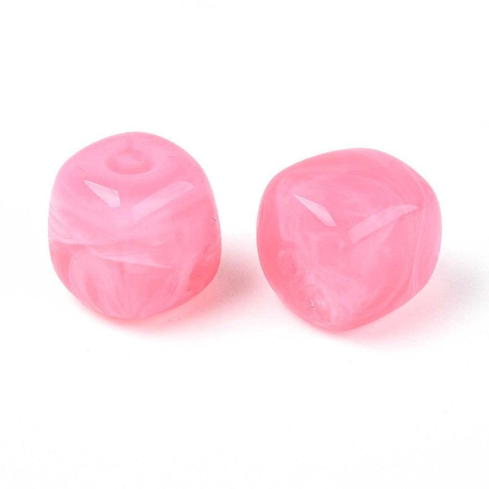 Acryl kraal vierkant Roze 17mm - per stuk-Kralen-Kraaltjes van Renate