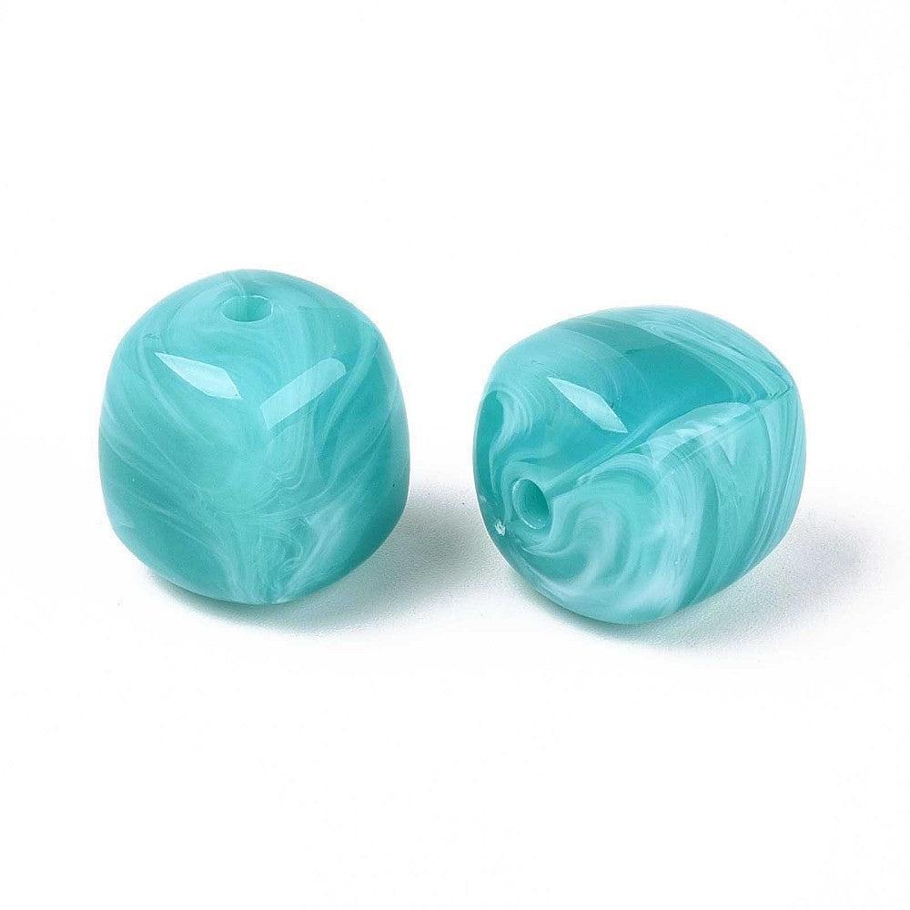 Acryl kraal vierkant Turquoise 17mm - per stuk-Kralen-Kraaltjes van Renate