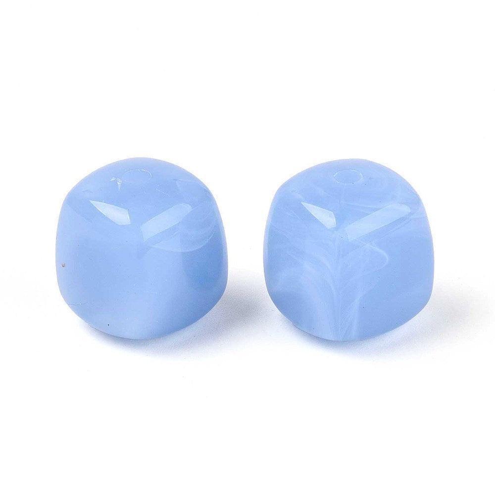 Acryl kraal vierkant cornflower blue 17mm - per stuk-Kralen-Kraaltjes van Renate