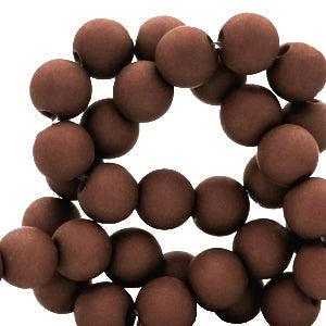 Acryl kralen Dark brick brown 4mm - ±100 stuks-Kralen-Kraaltjes van Renate