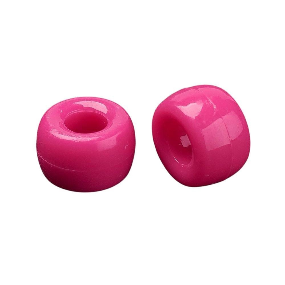 Acryl kralen barrel 9mm donkerroze - per 50 stuks-Kralen-Kraaltjes van Renate