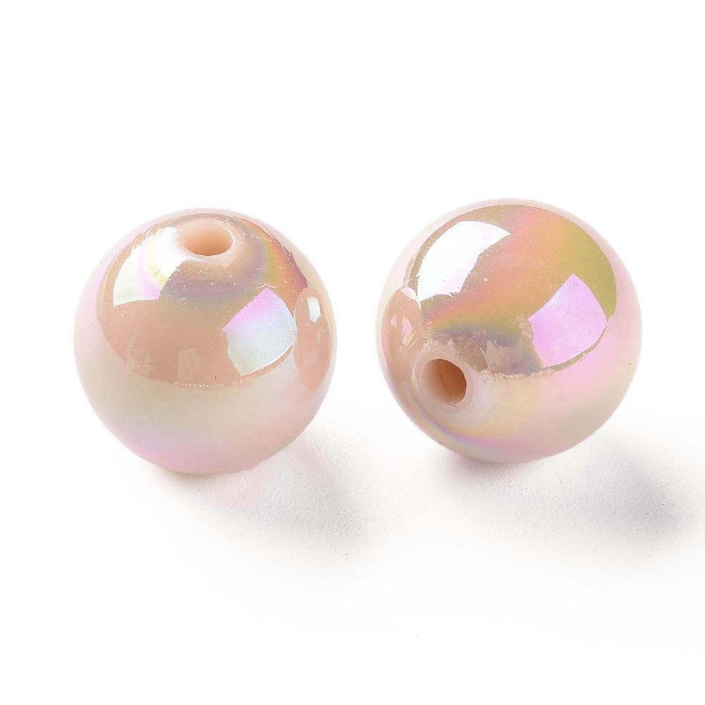 Acryl kralen Peach rond holo gekleurd 16mm- Per stuk-Kralen-Kraaltjes van Renate