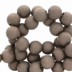 Acryl kralen Taupe grey 8mm - 50 stuks-Kralen-Kraaltjes van Renate