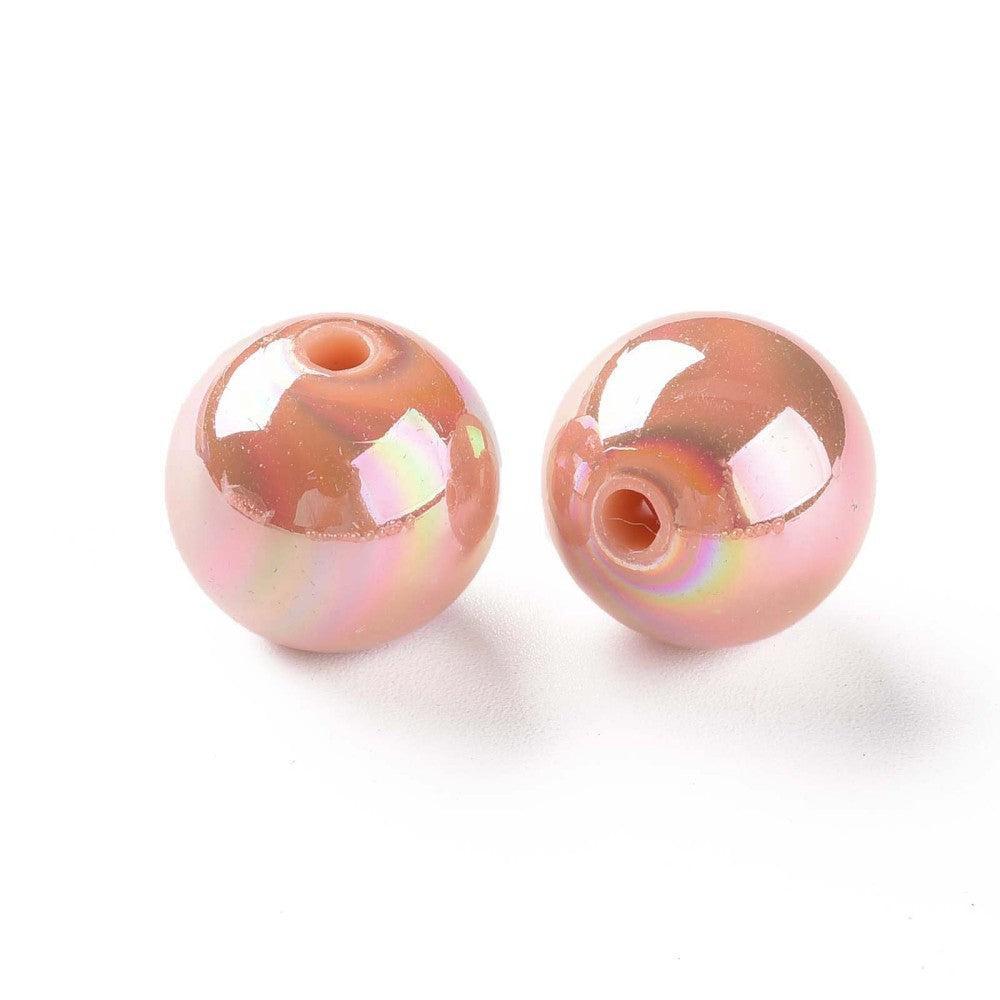 Acryl kralen Zalm rond holo gekleurd 16mm- Per stuk-Kralen-Kraaltjes van Renate