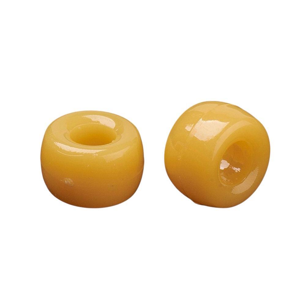 Acryl kralen barrel geel 9mm- per 40 stuks-Kralen-Kraaltjes van Renate