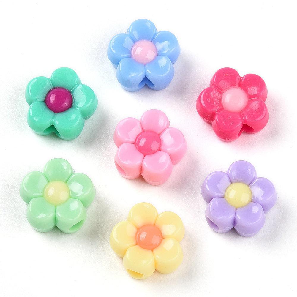 Acryl kralen bloemetjes mix 12mm- 18 stuks-Kralen-Kraaltjes van Renate