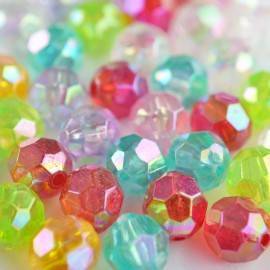 Acryl kralen facet rond 8mm - 52 stuks-Kraaltjes van Renate