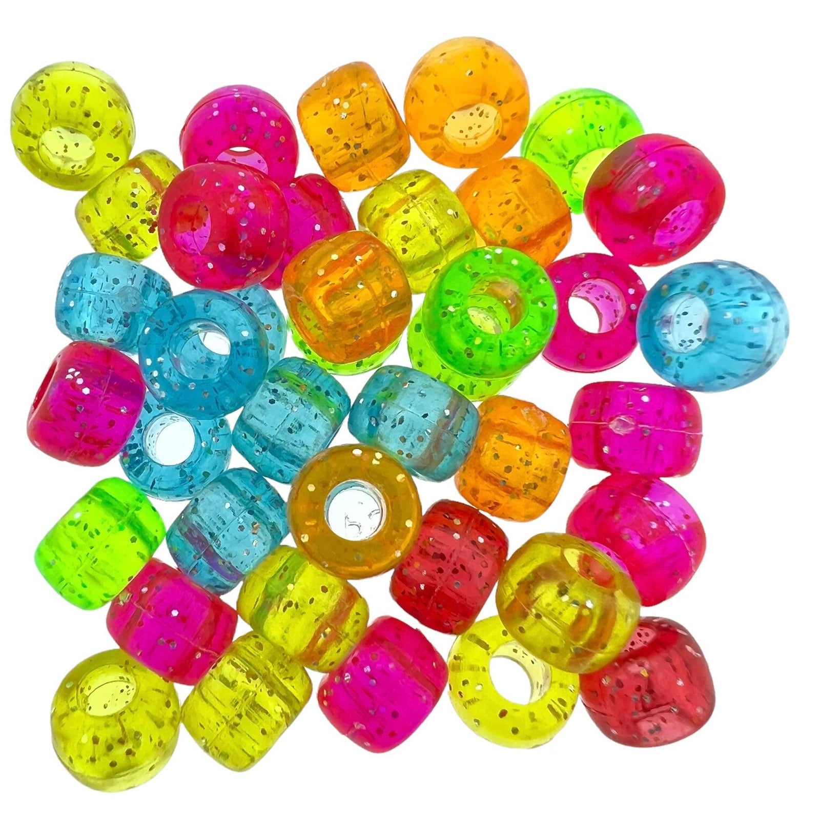 Acryl kralen glitter 6x9mm - 40 stuks-Kralen-Kraaltjes van Renate