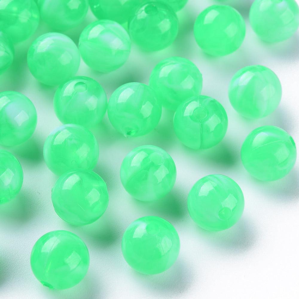 Acryl kralen groen marmer 10mm - per stuk-Kralen-Kraaltjes van Renate