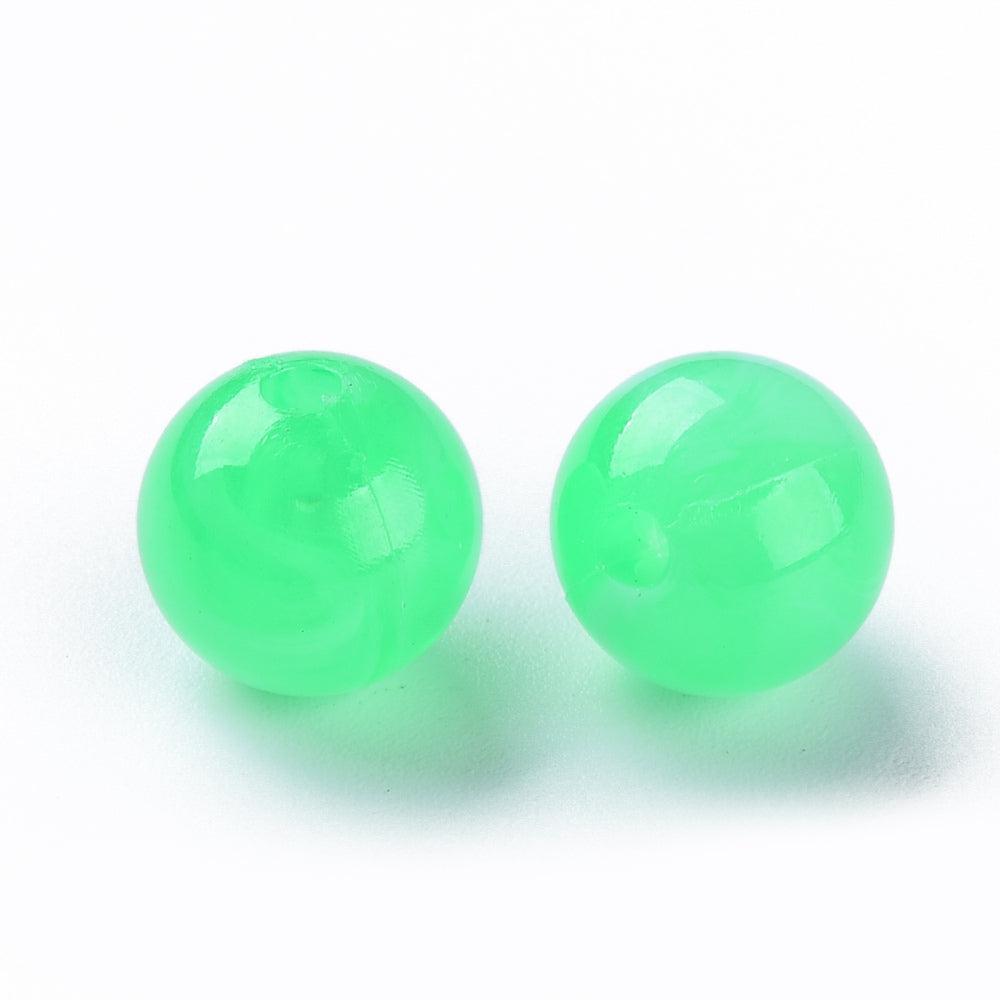 Acryl kralen groen marmer 10mm - per stuk-Kralen-Kraaltjes van Renate