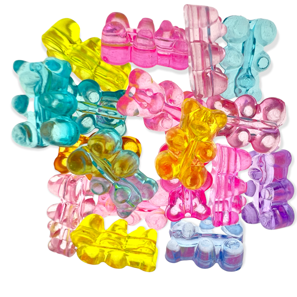 Acryl kralen gummybear multicolor - 30 stuks-Kralen-Kraaltjes van Renate