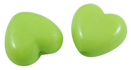 Acryl kralen hartjes Groen gekleurd 10x11mm- 15 stuks-Kralen-Kraaltjes van Renate