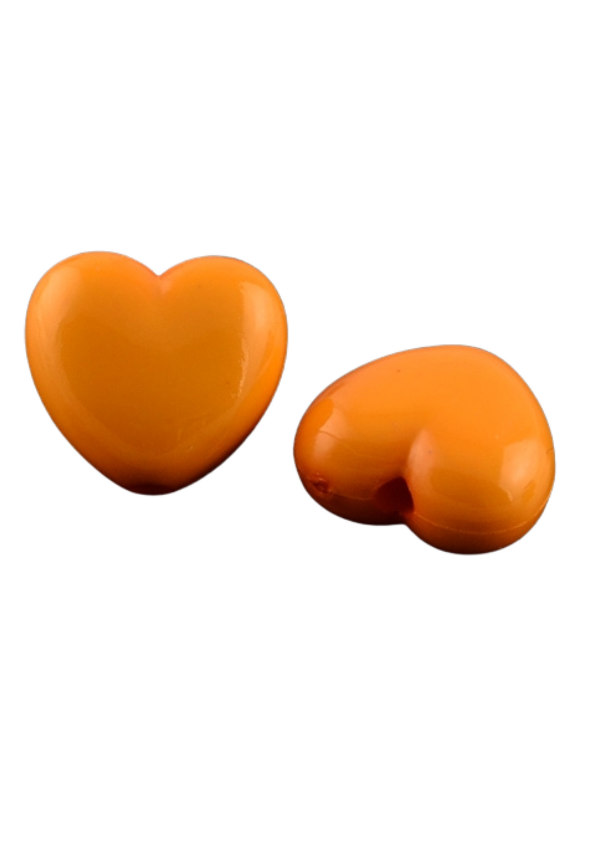 Acryl kralen hartjes Oranje gekleurd 10x11mm- 15 stuks-Kralen-Kraaltjes van Renate