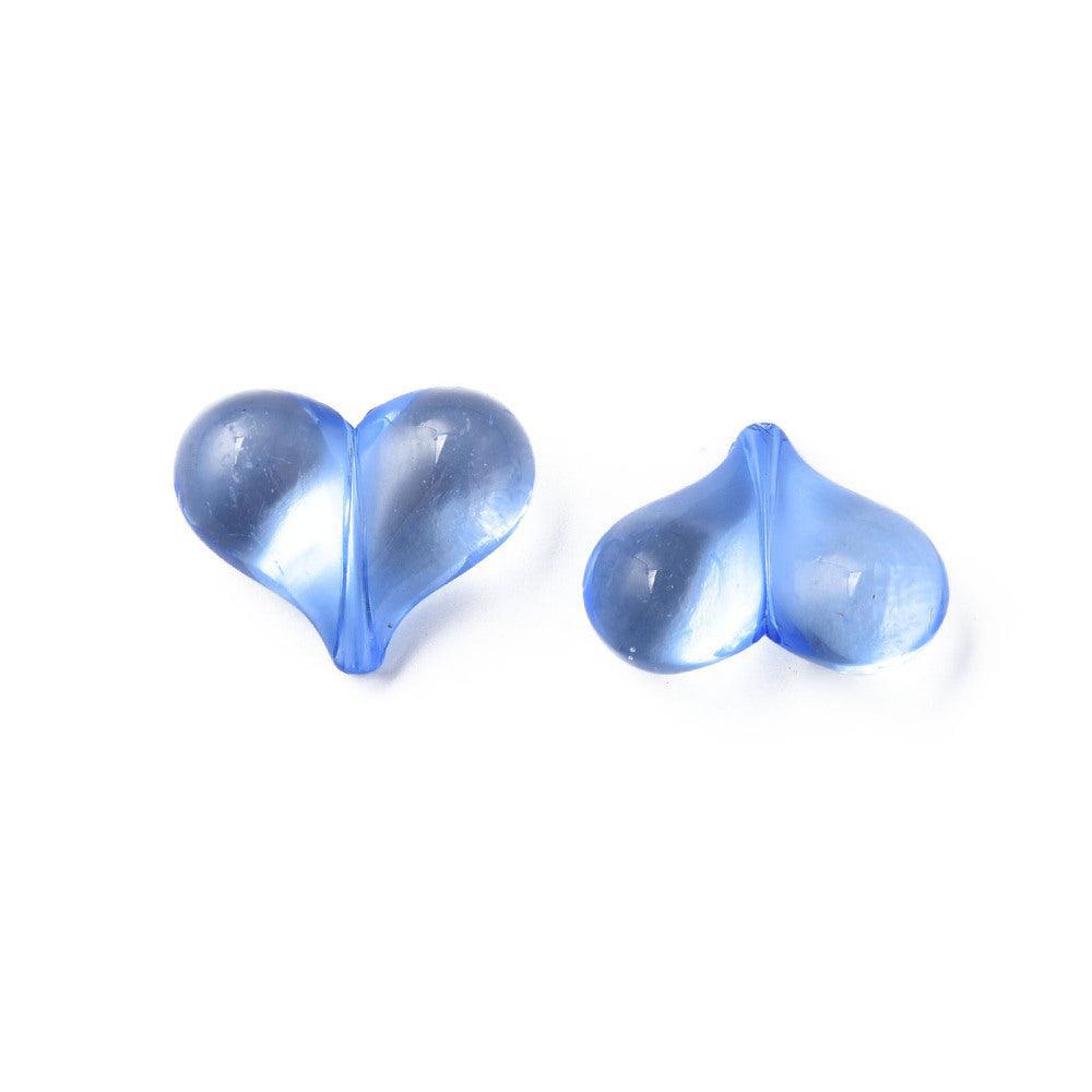 Acryl kralen hartjes Transparant blauw gekleurd 22mm- 5 stuks-Kralen-Kraaltjes van Renate