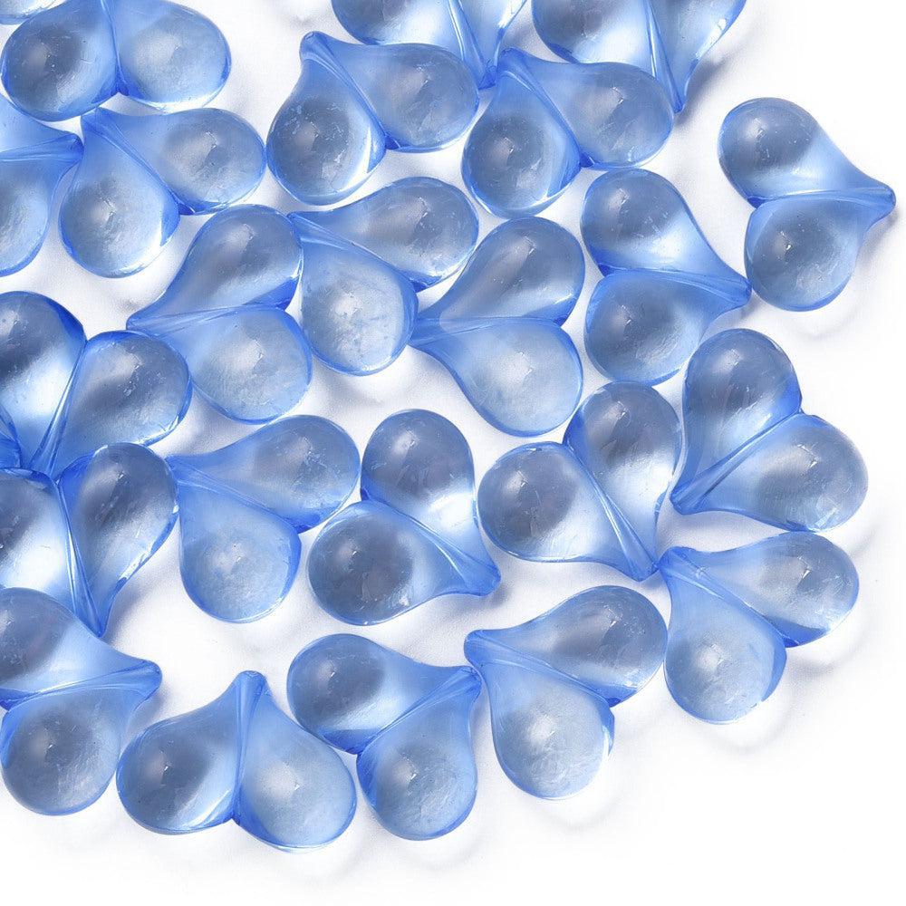 Acryl kralen hartjes Transparant blauw gekleurd 22mm- 5 stuks-Kralen-Kraaltjes van Renate