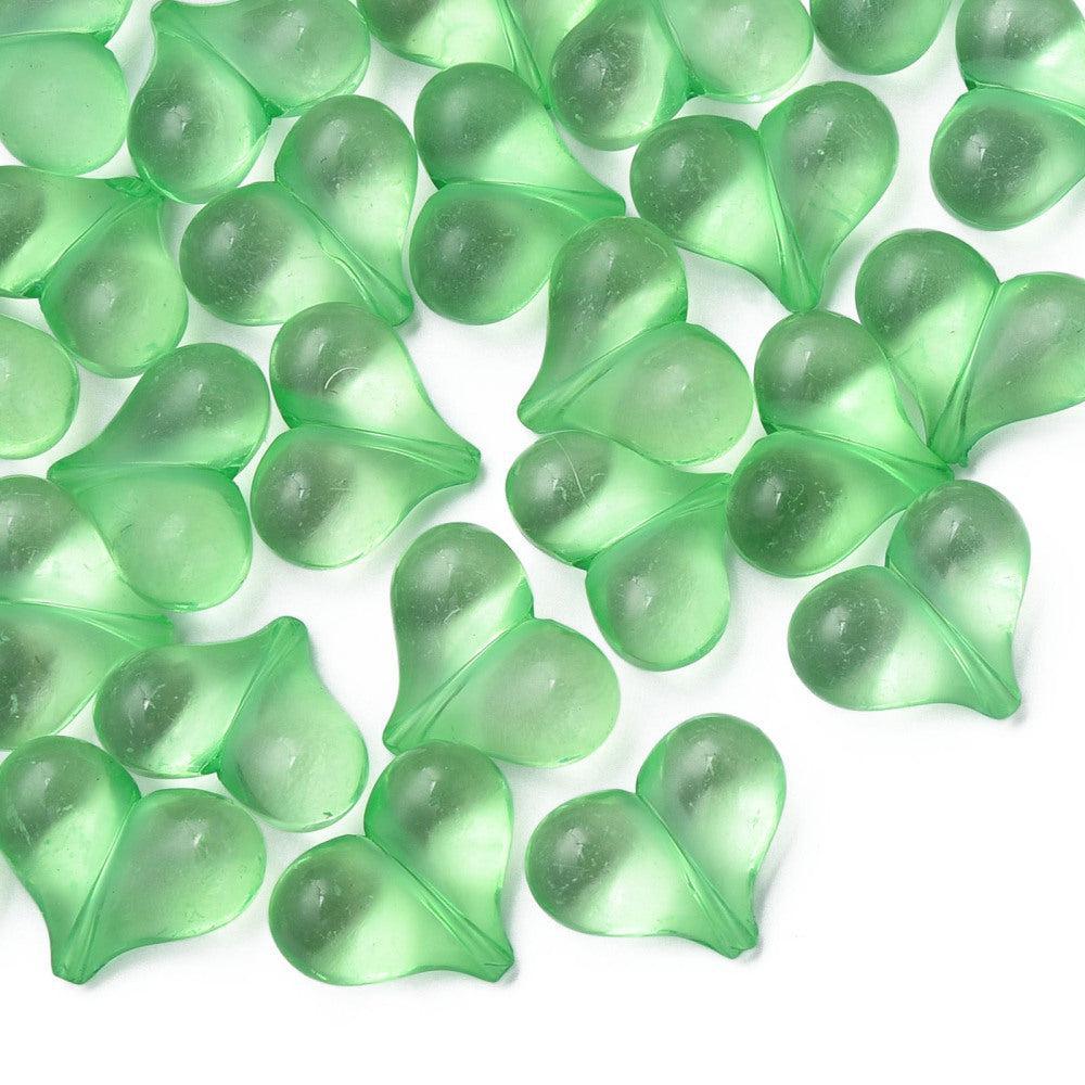 Acryl kralen hartjes Transparant sea green gekleurd 22mm- 5 stuks-Kralen-Kraaltjes van Renate