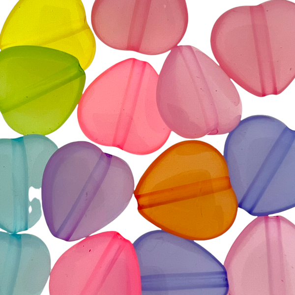 Acryl kralen hartjes mix 13mm -14 stuks-Kralen-Kraaltjes van Renate