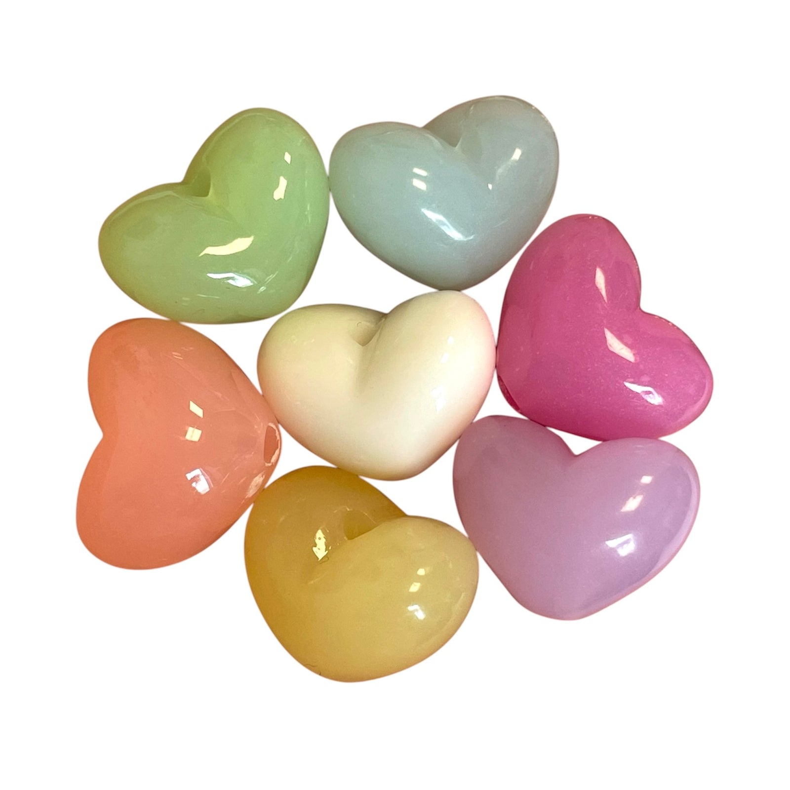Acryl kralen hartjes mix 15mm- 10 stuks-Kralen-Kraaltjes van Renate