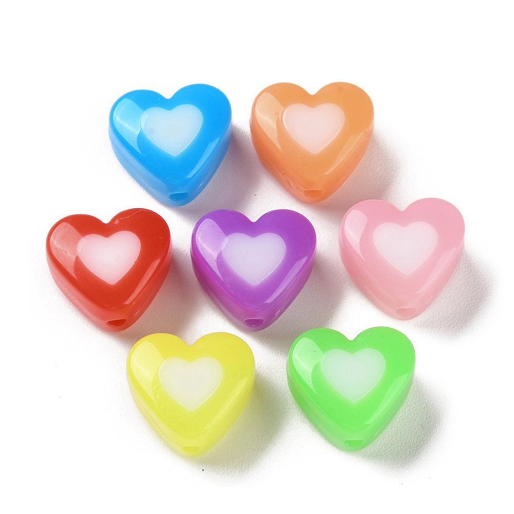Acryl kralen hartjes mix 17mm - 8stuks-Kralen-Kraaltjes van Renate
