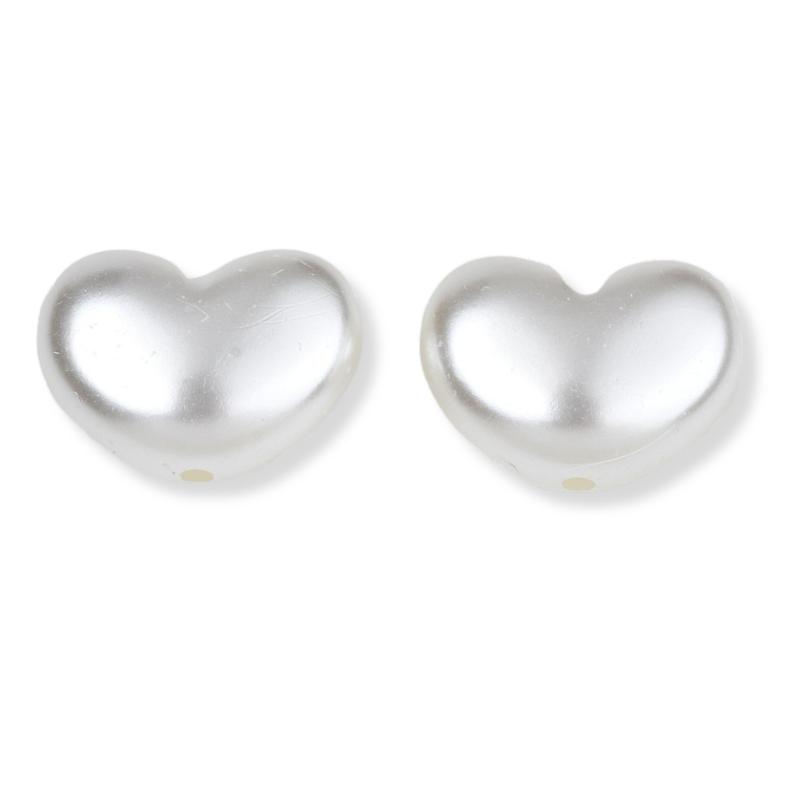 Acryl kralen imitatie parel hartje off white 21mm - per stuk-Kralen-Kraaltjes van Renate