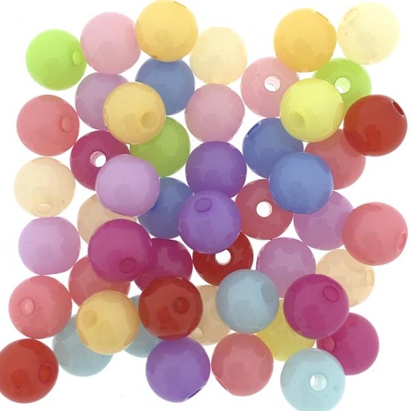 Acryl kralen jelly mix 8mm - 55 stuks-Kraaltjes van Renate