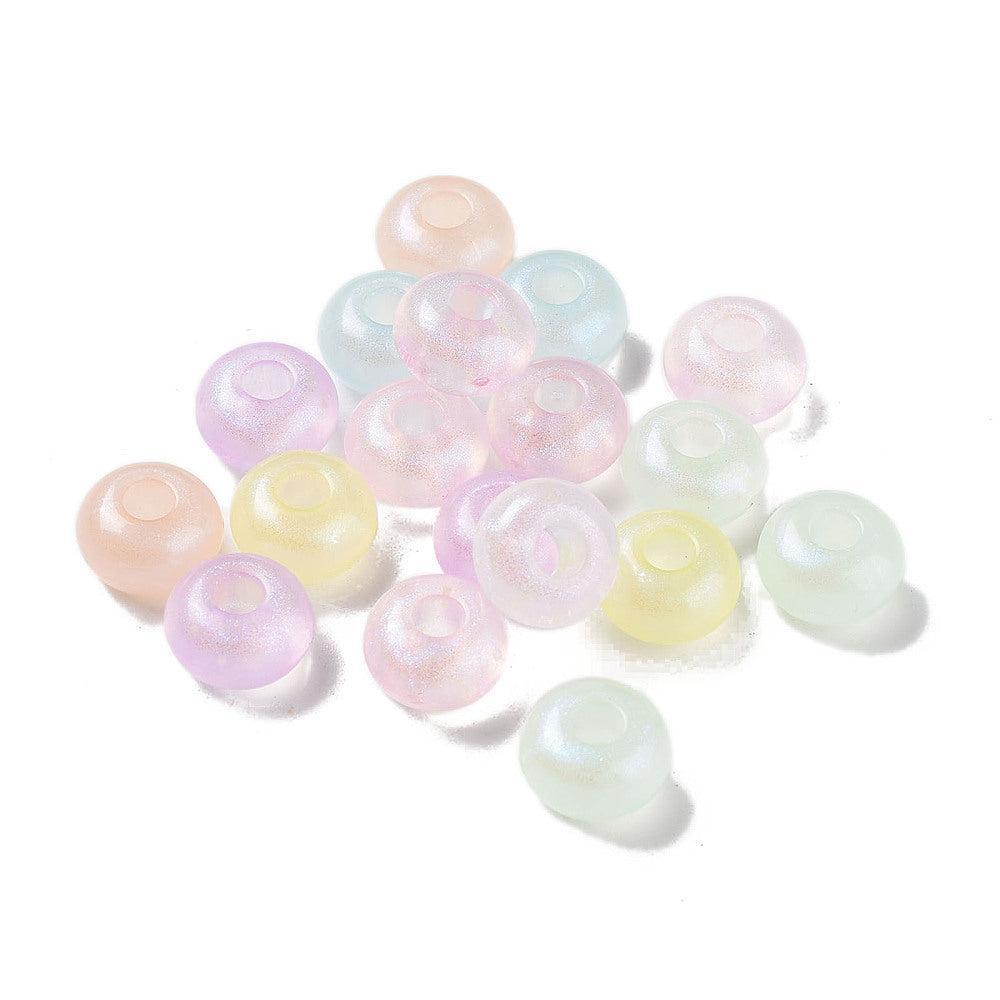 Acryl kralen luminous rondelle mix 13,5mm - 12 stuks-Kralen-Kraaltjes van Renate