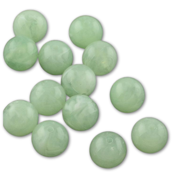 Acryl kralen marmer licht groen 12mm - per stuk-Kralen-Kraaltjes van Renate