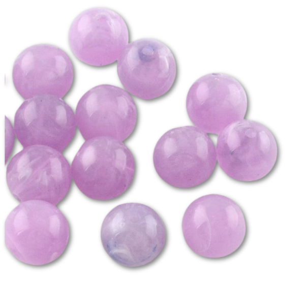 Acryl kralen marmer lila 12mm - per stuk-Kralen-Kraaltjes van Renate