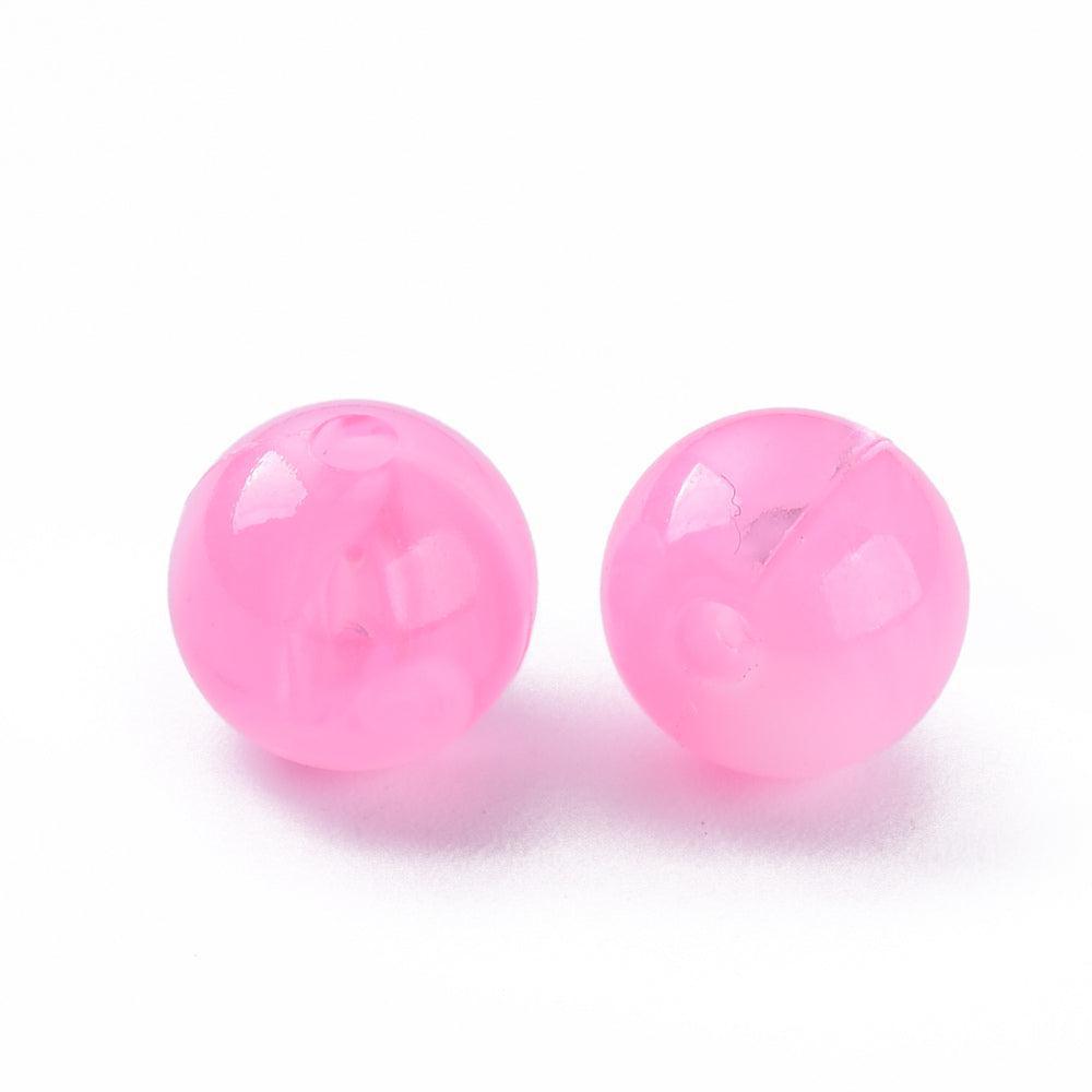Acryl kralen marmer pearl Pink 10mm - per stuk-Kralen-Kraaltjes van Renate