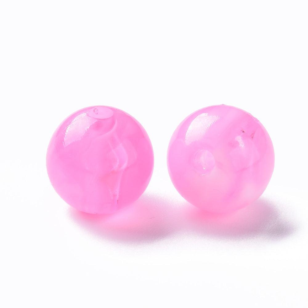 Acryl kralen marmer pearl pink 12mm - per stuk-Kralen-Kraaltjes van Renate