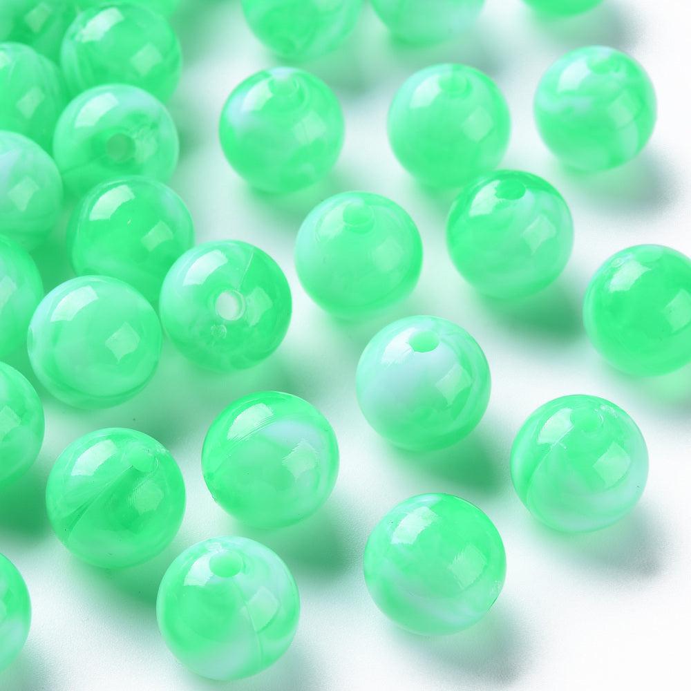 Acryl kralen marmer spring green 12mm - per stuk-Kralen-Kraaltjes van Renate