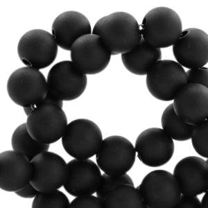 Acryl kralen mat Deep black 8mm - 50 stuks-Kralen-Kraaltjes van Renate