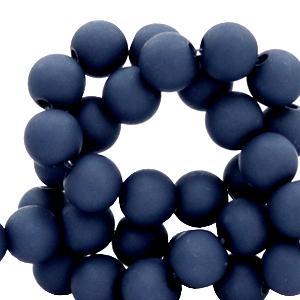 Acryl kralen mat Peacoat blue 6mm - 50 stuks-Kraaltjes van Renate