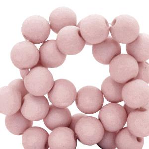 Acryl kralen mat Vintage pink 8mm - 50 stuks-Kraaltjes van Renate