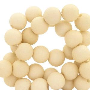 Acryl kralen matt Almond beige 8mm - 50 stuks-Kralen-Kraaltjes van Renate
