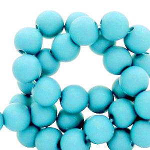 Acryl kralen matt Aquamarine blue 6mm - 50 stuks-Kralen-Kraaltjes van Renate