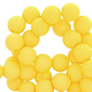 Acryl kralen matt Blazing yellow 4mm - ±100 stuks-Kralen-Kraaltjes van Renate