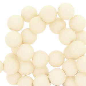 Acryl kralen matt Cashmere white 6mm - 50 stuks-Kralen-Kraaltjes van Renate