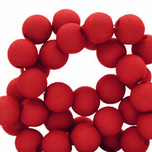 Acryl kralen matt Crimson red 6mm - 50 stuks-Kralen-Kraaltjes van Renate