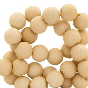 Acryl kralen matt Dark beige 6mm - 50 stuks-Kralen-Kraaltjes van Renate