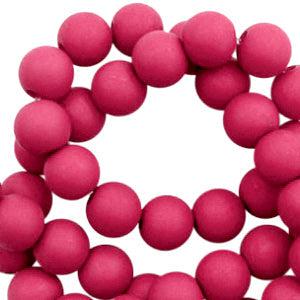 Acryl kralen matt Fuchsia pink 6mm- 50 stuks-Kralen-Kraaltjes van Renate