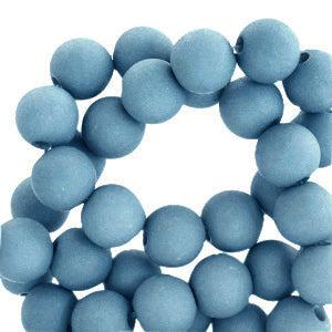 Acryl kralen matt Glacier blue 6mm - 50 stuks-Kralen-Kraaltjes van Renate