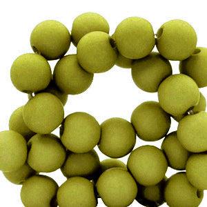 Acryl kralen matt Light army green 4mm - 100 stuks-Kralen-Kraaltjes van Renate